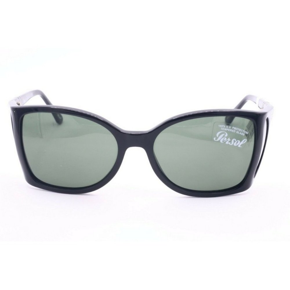 New Authentic Persol P00005 95/31 Black Square Sunglasses Grey Lenses 54mm - Picture 2 of 6